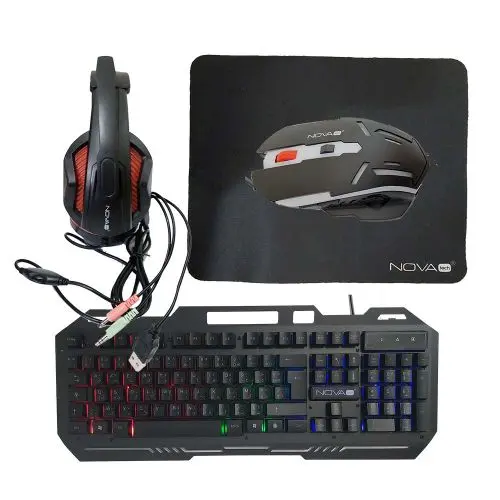 COMBO CLAVIER MOUSE CASQUE PAD NOVA NT-F9007CM